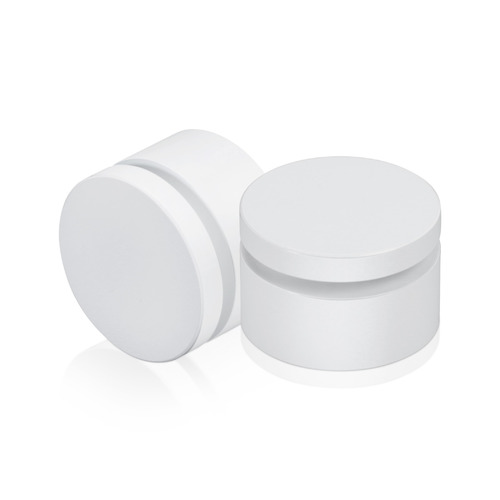 1-1/4'' Diameter X 1/2'' Barrel Length, Affordable Aluminum Standoffs, White Coated Finish Easy Fasten Standoff (For Inside / Outside use) [Required Material Hole Size: 7/16'']