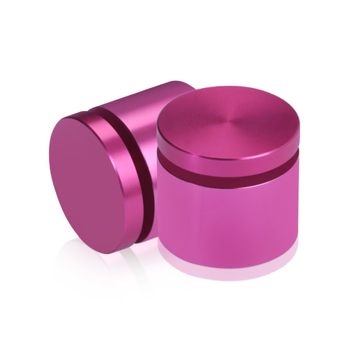 1-1/4'' Diameter X 3/4'' Barrel Length, Affordable Aluminum Standoffs, Rosy Pink Anodized Finish Easy Fasten Standoff (For Inside / Outside use) [Required Material Hole Size: 7/16'']