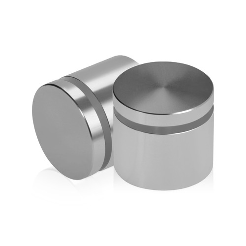 1-1/4'' Diameter X 3/4'' Barrel Length, Affordable Aluminum Standoffs, Steel Grey Anodized Finish Easy Fasten Standoff (For Inside / Outside use) [Required Material Hole Size: 7/16'']