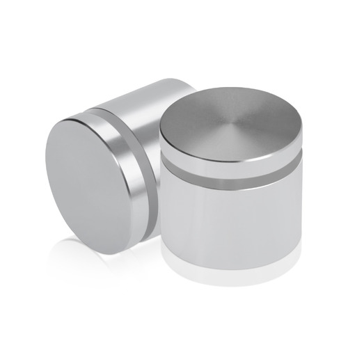 1-1/4'' Diameter X 3/4'' Barrel Length, Affordable Aluminum Standoffs, Silver Anodized Finish Easy Fasten Standoff (For Inside / Outside use) [Required Material Hole Size: 7/16'']