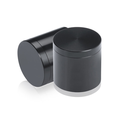 1-1/4'' Diameter X 1'' Barrel Length, Affordable Aluminum Standoffs, Black Anodized Finish Easy Fasten Standoff (For Inside / Outside use) [Required Material Hole Size: 7/16'']
