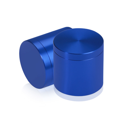 1-1/4'' Diameter X 1'' Barrel Length, Affordable Aluminum Standoffs, Blue Anodized Finish Easy Fasten Standoff (For Inside / Outside use) [Required Material Hole Size: 7/16'']
