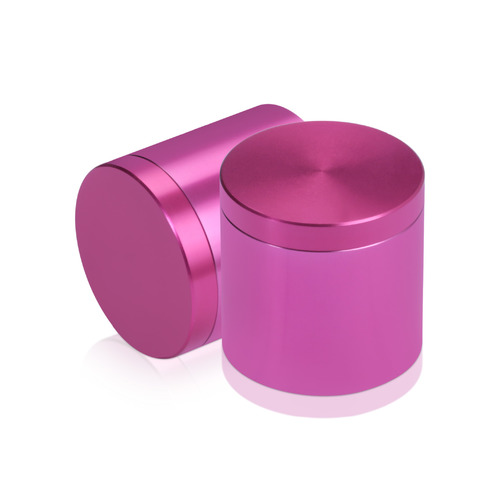 1-1/4'' Diameter X 1'' Barrel Length, Affordable Aluminum Standoffs, Rosy Pink Anodized Finish Easy Fasten Standoff (For Inside / Outside use) [Required Material Hole Size: 7/16'']