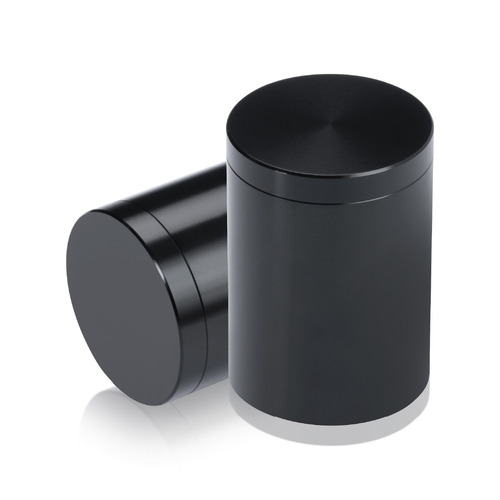 1-1/4'' Diameter X 1-1/2'' Barrel Length, Affordable Aluminum Standoffs, Black Anodized Finish Easy Fasten Standoff (For Inside / Outside use) [Required Material Hole Size: 7/16'']