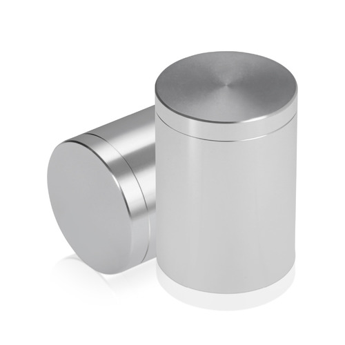 1-1/4'' Diameter X 1-1/2'' Barrel Length, Affordable Aluminum Standoffs, Silver Anodized Finish Easy Fasten Standoff (For Inside / Outside use) [Required Material Hole Size: 7/16'']