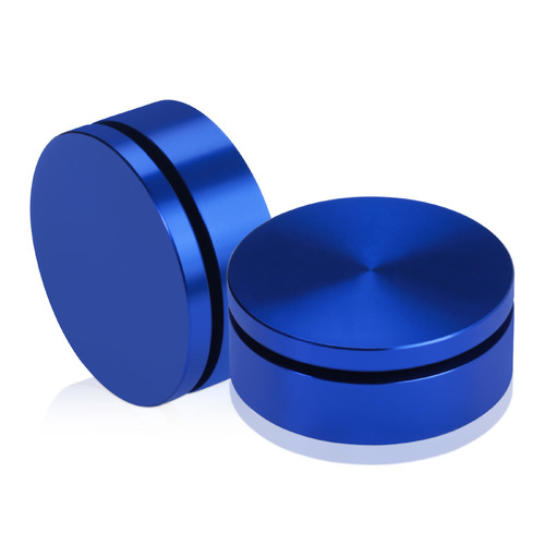2'' Diameter X 1/2'' Barrel Length, Affordable Aluminum Standoffs, Blue Anodized Finish Easy Fasten Standoff (For Inside / Outside use) [Required Material Hole Size: 7/16'']