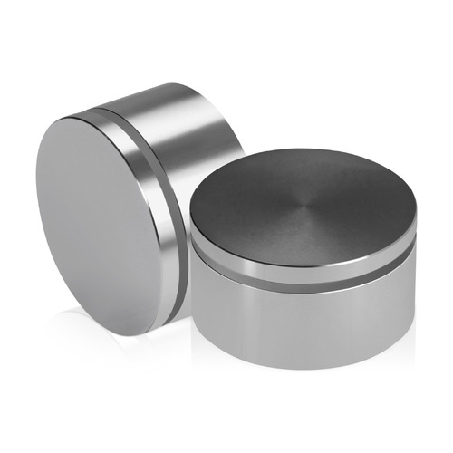 2'' Diameter X 3/4'' Barrel Length, Affordable Aluminum Standoffs, Steel Grey Anodized Finish Easy Fasten Standoff (For Inside / Outside use) [Required Material Hole Size: 7/16'']