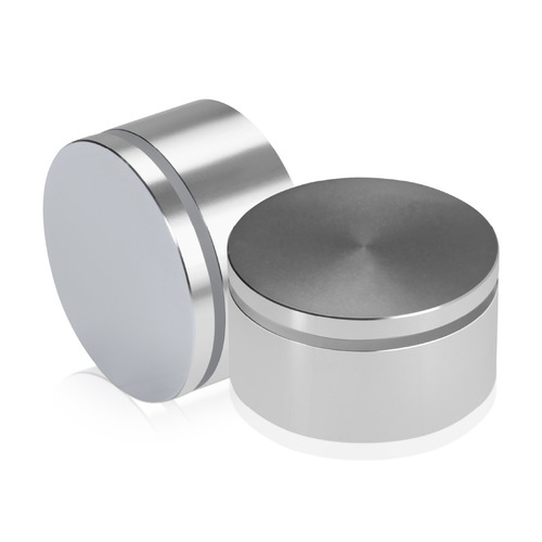 2'' Diameter X 3/4'' Barrel Length, Affordable Aluminum Standoffs, Silver Anodized Finish Easy Fasten Standoff (For Inside / Outside use) [Required Material Hole Size: 7/16'']
