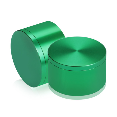 2'' Diameter X 1'' Barrel Length, Affordable Aluminum Standoffs, Green Anodized Finish Easy Fasten Standoff (For Inside / Outside use) [Required Material Hole Size: 7/16'']