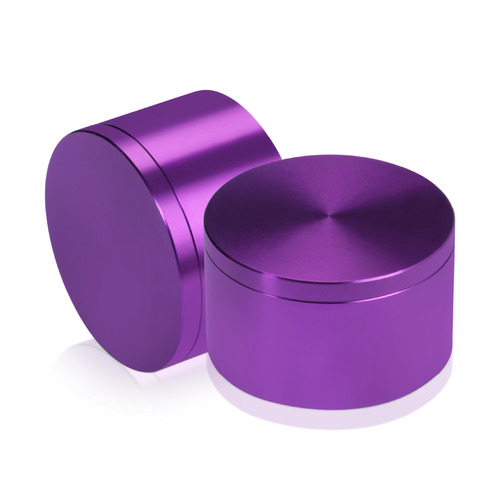 2'' Diameter X 1'' Barrel Length, Affordable Aluminum Standoffs, Purple Anodized Finish Easy Fasten Standoff (For Inside / Outside use) [Required Material Hole Size: 7/16'']
