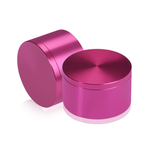 2'' Diameter X 1'' Barrel Length, Affordable Aluminum Standoffs, Rosy Pink Anodized Finish Easy Fasten Standoff (For Inside / Outside use) [Required Material Hole Size: 7/16'']
