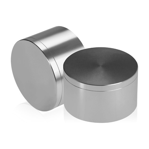2'' Diameter X 1'' Barrel Length, Affordable Aluminum Standoffs, Steel Grey Anodized Finish Easy Fasten Standoff (For Inside / Outside use) [Required Material Hole Size: 7/16'']