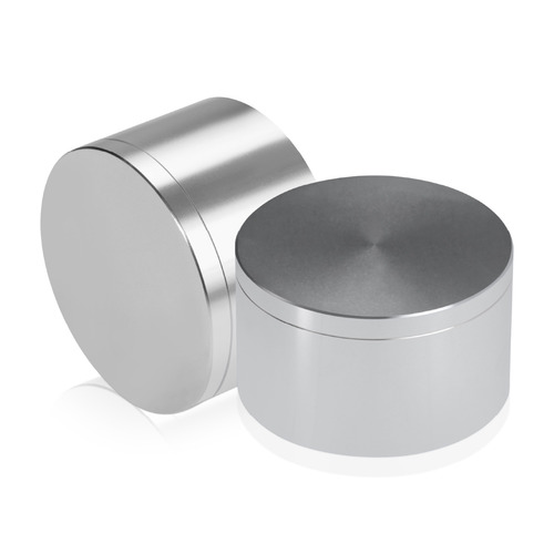 2'' Diameter X 1'' Barrel Length, Affordable Aluminum Standoffs, Silver Anodized Finish Easy Fasten Standoff (For Inside / Outside use) [Required Material Hole Size: 7/16'']