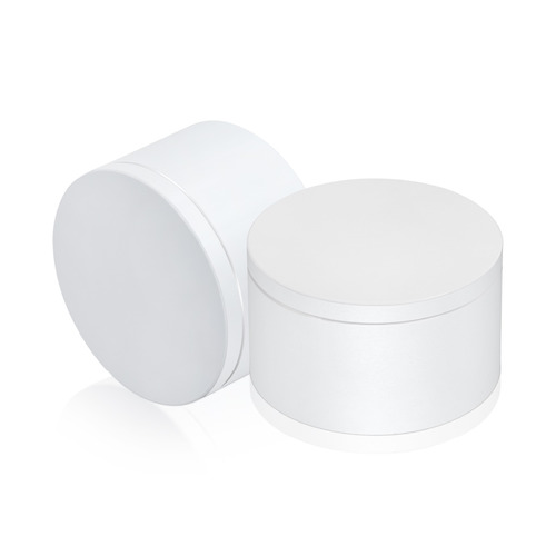 2'' Diameter X 1'' Barrel Length, Affordable Aluminum Standoffs, White Coated Finish Easy Fasten Standoff (For Inside / Outside use) [Required Material Hole Size: 7/16'']
