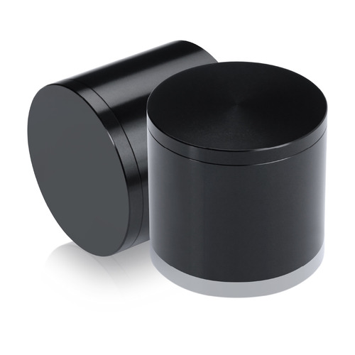 2'' Diameter X 1-1/2'' Barrel Length, Affordable Aluminum Standoffs, Black Anodized Finish Easy Fasten Standoff (For Inside / Outside use) [Required Material Hole Size: 7/16'']