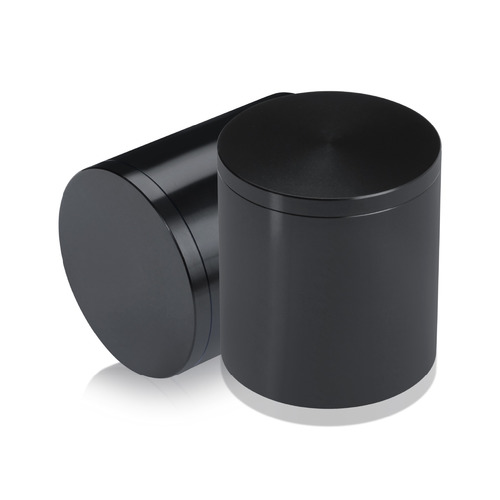 2'' Diameter X 2'' Barrel Length, Affordable Aluminum Standoffs, Black Anodized Finish Easy Fasten Standoff (For Inside / Outside use) [Required Material Hole Size: 7/16'']