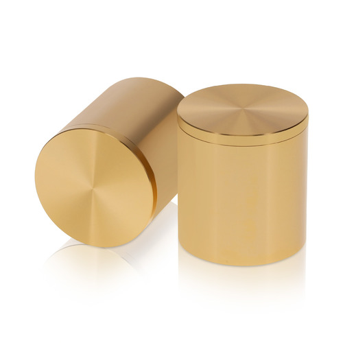 2'' Diameter X 2'' Barrel Length, Affordable Aluminum Standoffs, Champagne Anodized Finish Easy Fasten Standoff (For Inside / Outside use) [Required Material Hole Size: 7/16'']