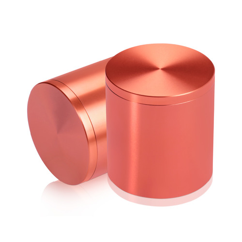 2'' Diameter X 2'' Barrel Length, Affordable Aluminum Standoffs, Copper Anodized Finish Easy Fasten Standoff (For Inside / Outside use) [Required Material Hole Size: 7/16'']