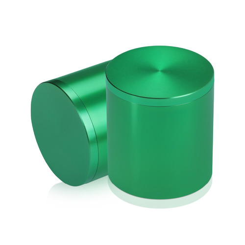 2'' Diameter X 2'' Barrel Length, Affordable Aluminum Standoffs, Green Anodized Finish Easy Fasten Standoff (For Inside / Outside use) [Required Material Hole Size: 7/16'']