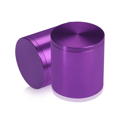 2'' Diameter X 2'' Barrel Length, Affordable Aluminum Standoffs, Purple Anodized Finish Easy Fasten Standoff (For Inside / Outside use) [Required Material Hole Size: 7/16'']