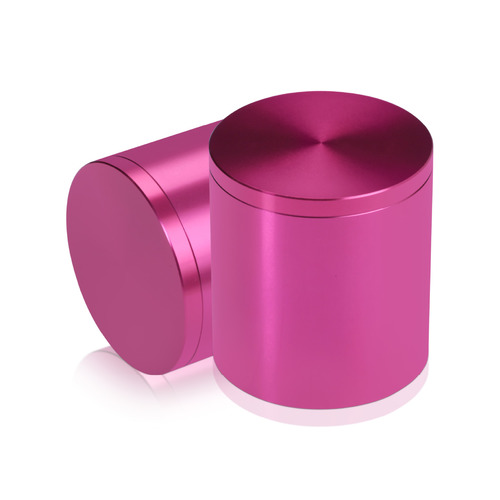 2'' Diameter X 2'' Barrel Length, Affordable Aluminum Standoffs, Rosy Pink Anodized Finish Easy Fasten Standoff (For Inside / Outside use) [Required Material Hole Size: 7/16'']