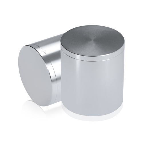2'' Diameter X 2'' Barrel Length, Affordable Aluminum Standoffs, Silver Anodized Finish Easy Fasten Standoff (For Inside / Outside use) [Required Material Hole Size: 7/16'']