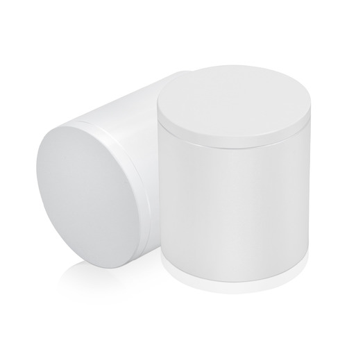 2'' Diameter X 2'' Barrel Length, Affordable Aluminum Standoffs, White Coated Finish Easy Fasten Standoff (For Inside / Outside use) [Required Material Hole Size: 7/16'']