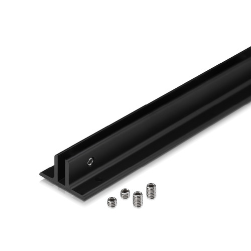 24'' Length Matte Black Aluminum Direct Sign Mounts for 1/4'' Substrate