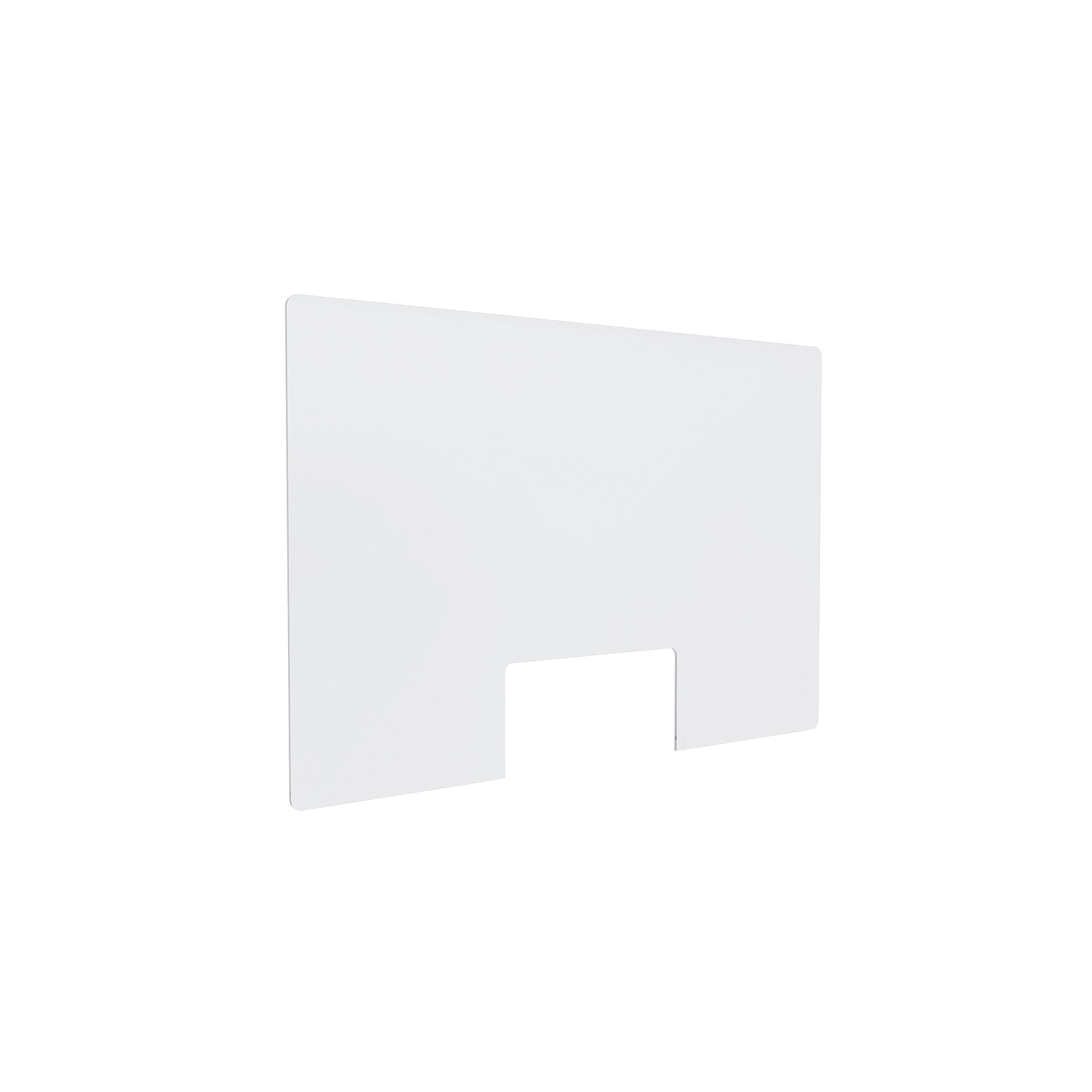 Clear Acrylic Sneeze Guard 20'' Wide x 30'' Tall (10'' x 5'' Cut Out) x 0.157'' Thickness