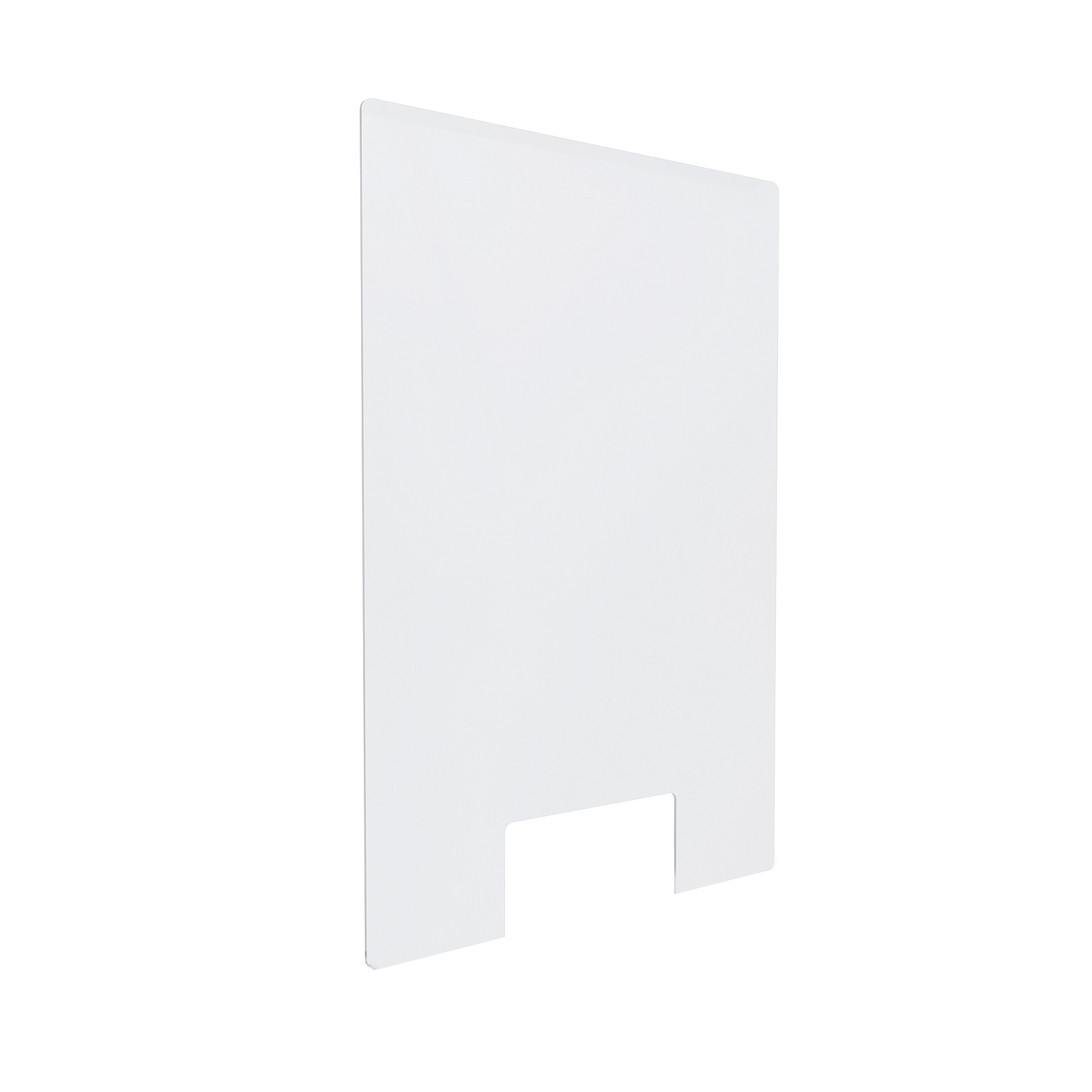 Clear Acrylic Sneeze Guard 35'' Wide x 23-1/2'' Tall (10'' x 5'' Cut Out) x 0.157'' Thickness