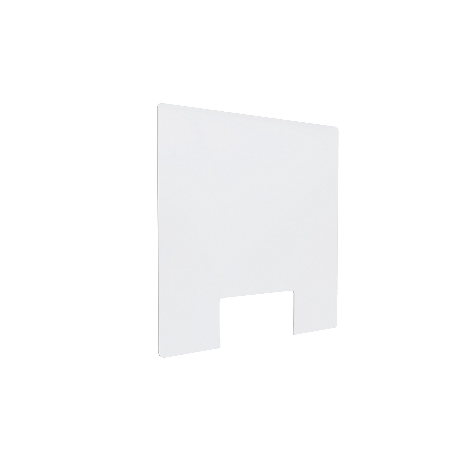 Clear Acrylic Sneeze Guard 23-1/2'' Wide x 23-1/2'' Tall (10'' x 5'' Cut Out) x 0.157'' Thickness