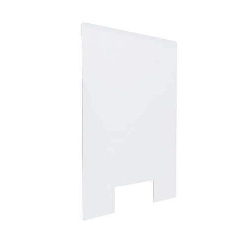 Clear Acrylic Sneeze Guard 30'' Wide x 36'' Tall (10'' x 5'' Cut Out) x 0.157'' Thickness