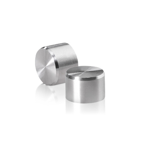 10-24 Threaded Caps Diameter: 3/8'', Height: 1/4'', Satin Stainless Steel Grade 304 [Required Material Hole Size: 7/32'']