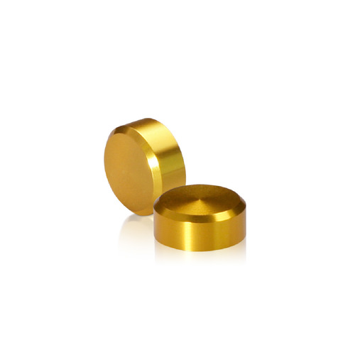 1/4-20 Threaded Caps Diameter: 5/8'', Height: 1/4'', Gold Anodized Aluminum [Required Material Hole Size: 5/16'']