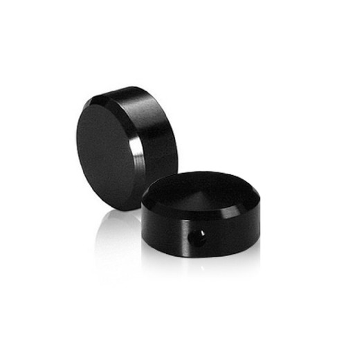 1/4-20 Threaded Locking Caps Diameter: 5/8'', Height: 1/4'', Black Anodized Aluminum [Required Material Hole Size: 5/16'']