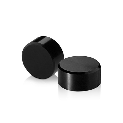 10-24 Threaded Caps Diameter: 5/8'', Height: 5/16'', Black Anodized Aluminum [Required Material Hole Size: 7/32'']
