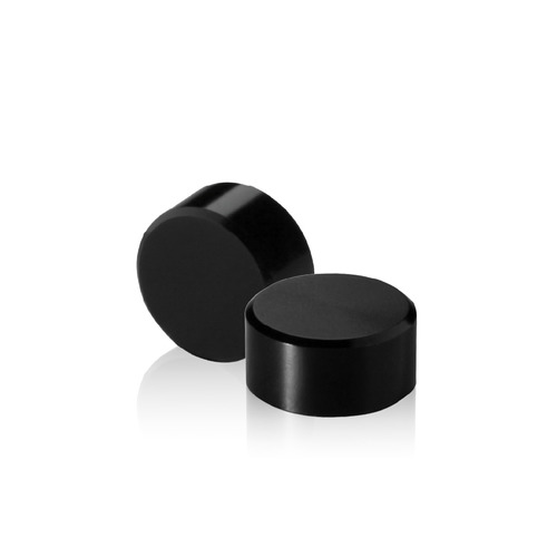 5/16-18 Threaded Caps Diameter: 5/8'', Height: 5/16'', Black Anodized Aluminum [Required Material Hole Size: 3/8'']