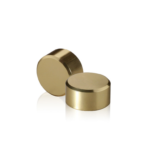 5/16-18 Threaded Caps Diameter: 5/8'', Height: 5/16'', Gold Anodized Aluminum [Required Material Hole Size: 3/8'']