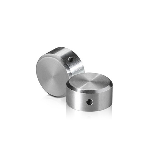 5/16-18 Threaded Locking Caps Diameter: 5/8'', Height: 1/4'', Brushed Satin Stainless Steel Grade 304 [Required Material Hole Size: 3/8'']