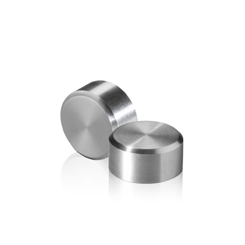 5/16-18 Threaded Caps Diameter: 5/8'', Height: 5/16'', Brushed Satin Stainless Steel Grade 304 [Required Material Hole Size: 3/8'']