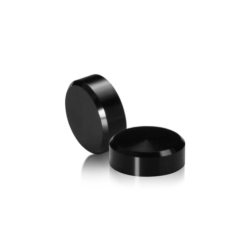 1/4-20 Threaded Caps Diameter: 3/4'', Height: 1/4'', Black Anodized Aluminum [Required Material Hole Size: 5/16'']