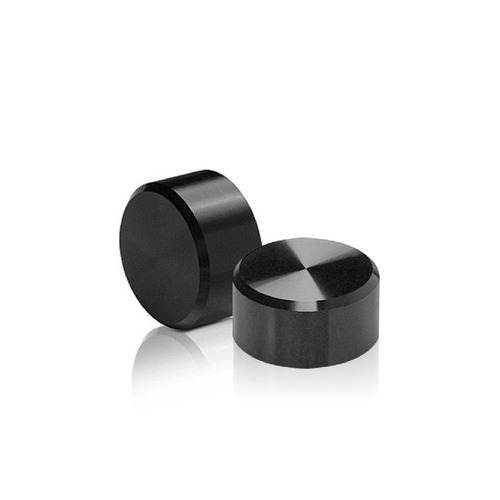 5/16-18 Threaded Caps Diameter: 3/4'', Height: 3/8'', Black Anodized Aluminum [Required Material Hole Size: 3/8'']