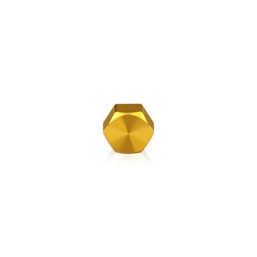 5/16-18 Threaded Hex 3/4'' Caps, Height: 3/8'', Gold Anodized Aluminum [Required Material Hole Size: 3/8'']