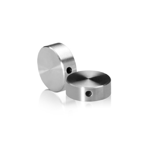 5/16-18 Threaded Locking Caps Diameter: 3/4'', Height: 3/8'', Brushed Satin Stainless Steel Grade 304 [Required Material Hole Size: 3/8'']
