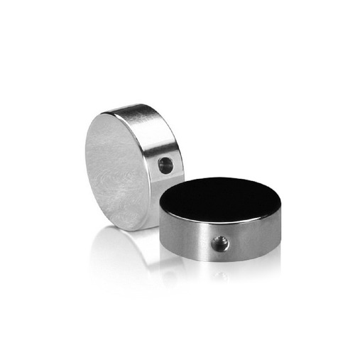 1/4-20 Threaded Locking Caps Diameter: 7/8'', Height: 1/4'', Polished Stainless Steel Grade 304 [Required Material Hole Size: 5/16'']