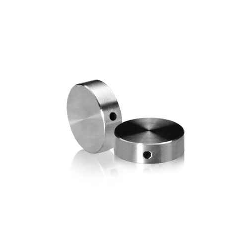 1/4-20 Threaded Locking Caps Diameter: 7/8'', Height: 1/4'', Brushed Satin Stainless Steel Grade 304 [Required Material Hole Size: 5/16'']