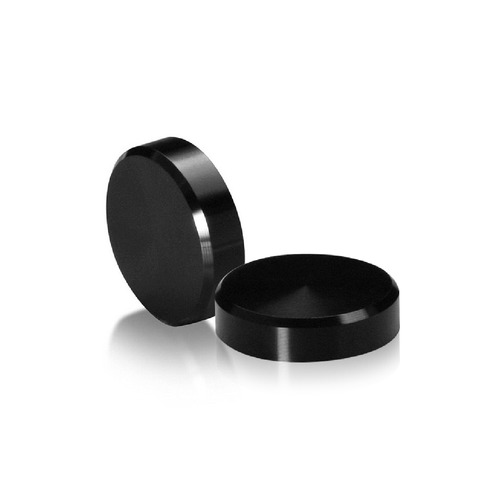 1/4-20 Threaded Caps Diameter: 1'', Height 1/4'', Black Anodized Aluminum [Required Material Hole Size: 5/16'']