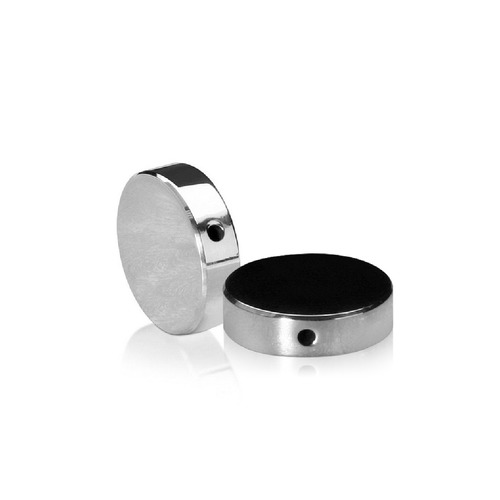 1/4-20 Threaded Locking Caps Diameter: 1'', Height: 1/4'', Polished Stainless Steel Grade 304 [Required Material Hole Size: 5/16'']