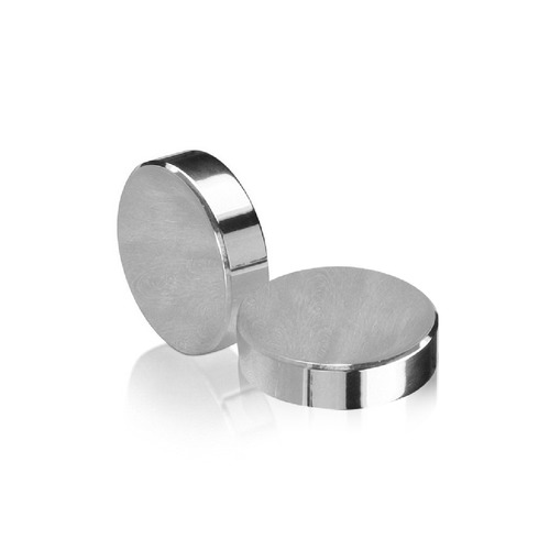 1/4-20 Threaded Caps Diameter: 1'', Height 1/4'', Polished Stainless Steel Grade 304 [Required Material Hole Size: 5/16'']
