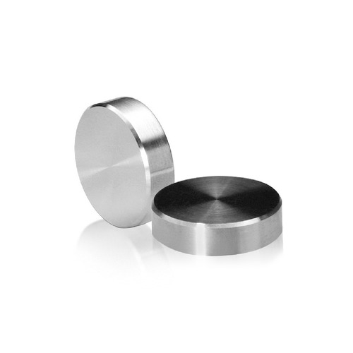 1/4-20 Threaded Caps Diameter: 1'', Height 1/4'', Brushed Satin Stainless Steel Grade 304 [Required Material Hole Size: 5/16'']